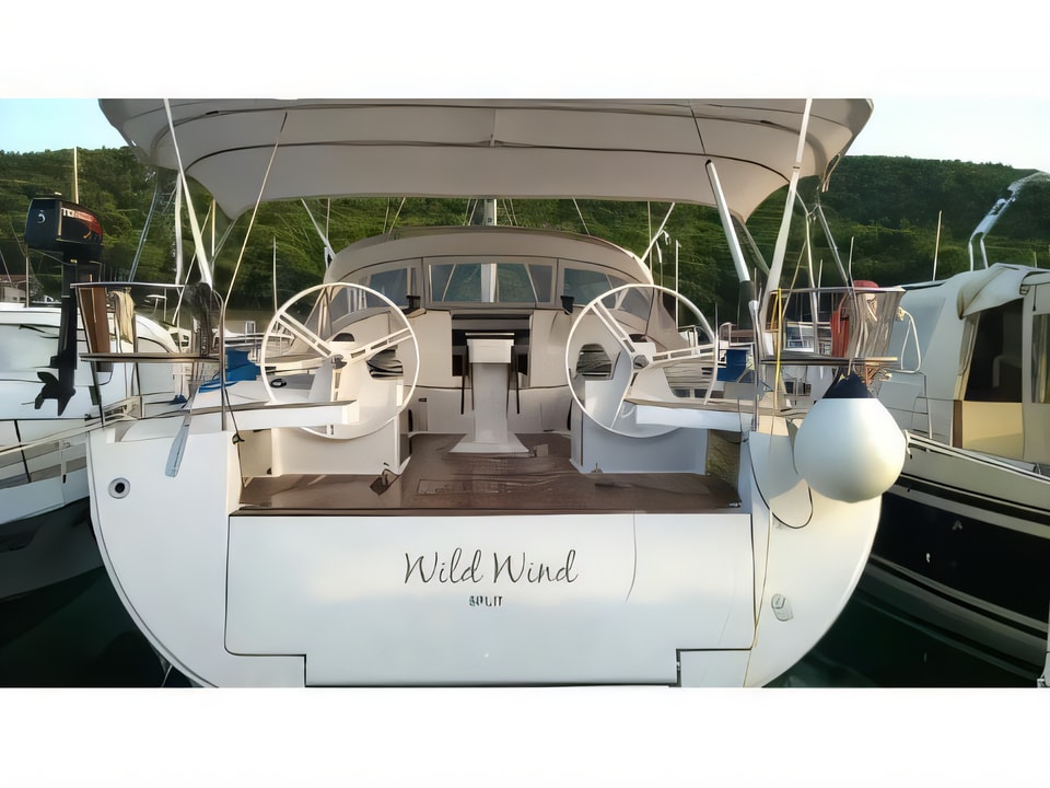 Exterior overview of Elan 494 Impression sail boat for charter from Split ACI Marina in the Split sailing area Croatia