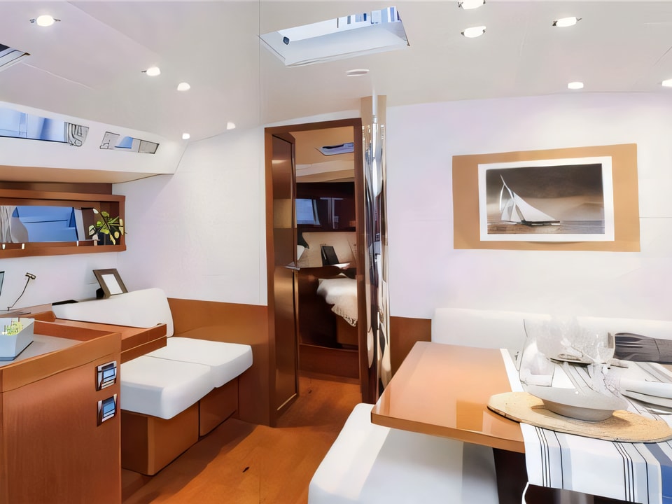 Interior of Oceanis 48 sail boat with 5 cabins Croatia yacht charter