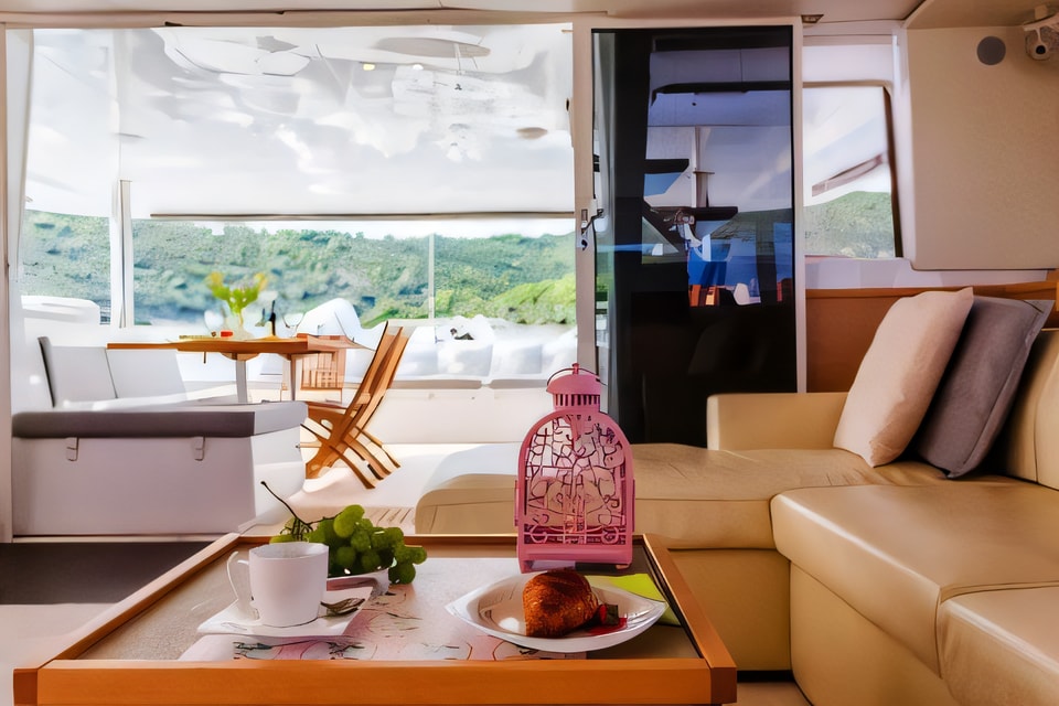 Interior of Lagoon 620 Luxury catamaran with 6 cabins Croatia yacht charter