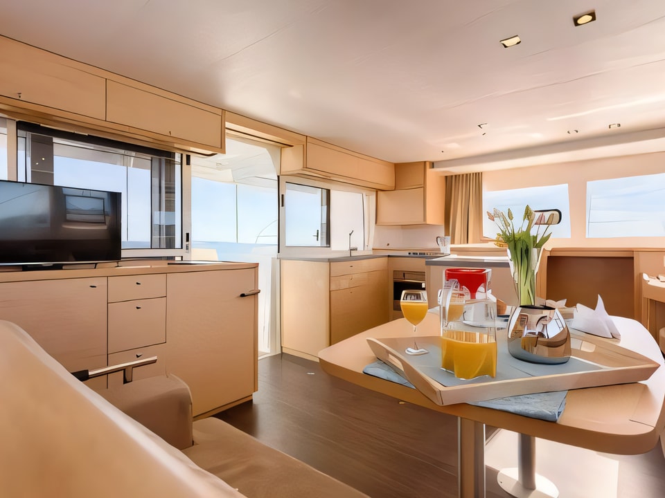 Interior of Lagoon 450 F Luxury catamaran with 6 cabins Croatia yacht charter