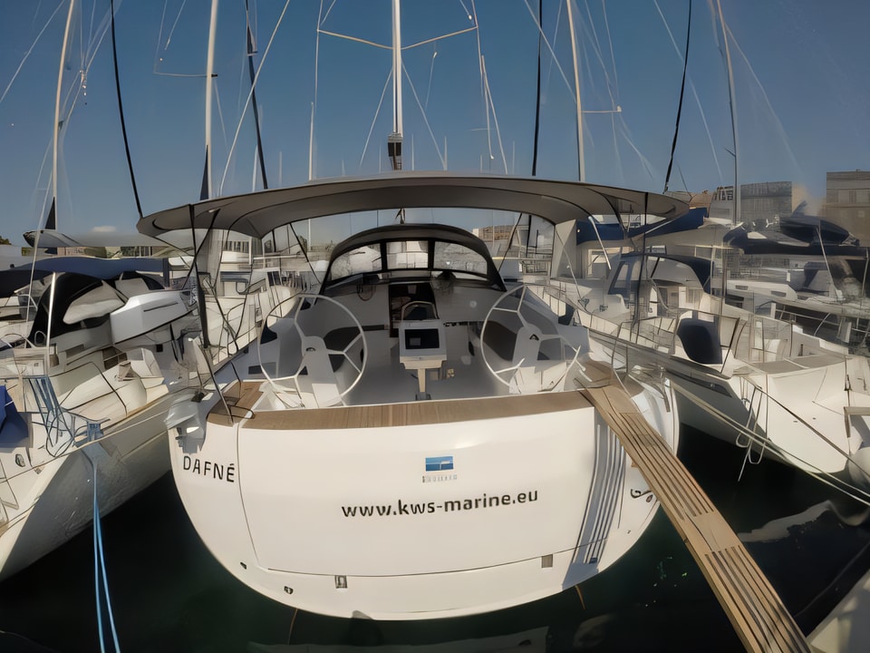 Exterior overview of Bavaria Cruiser 46 sail boat for charter from Zadar Marina Zadar in the Zadar sailing area Croatia