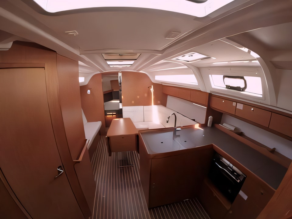 Interior of Bavaria Cruiser 37 sail boat with 3 cabins Croatia yacht charter