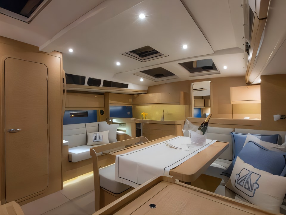 Interior of Dufour 460 Grand Large sail boat with 4 cabins Croatia yacht charter