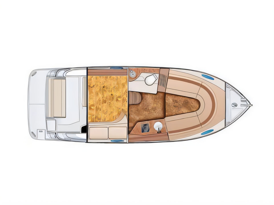 Regal Commodore 2860 yacht layout 2 cabins Croatia charter