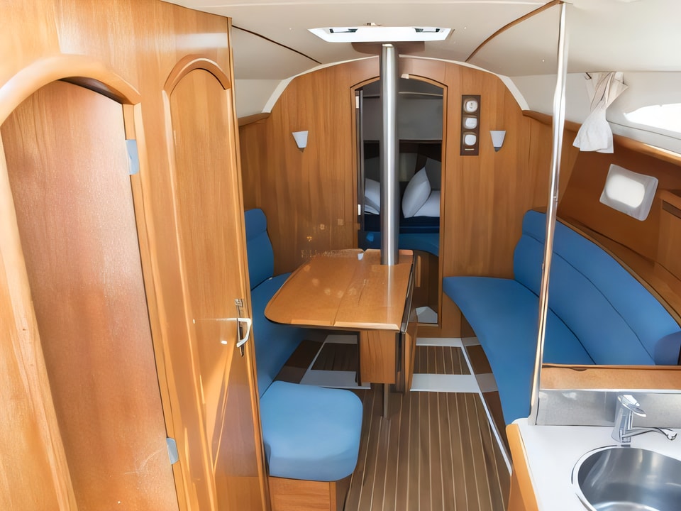 Interior of Sun Odyssey 32 sail boat with 2 cabins Croatia yacht charter