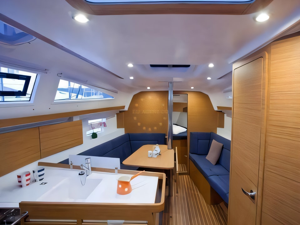 Interior of Elan 35 Impression sail boat with 3 cabins Croatia yacht charter