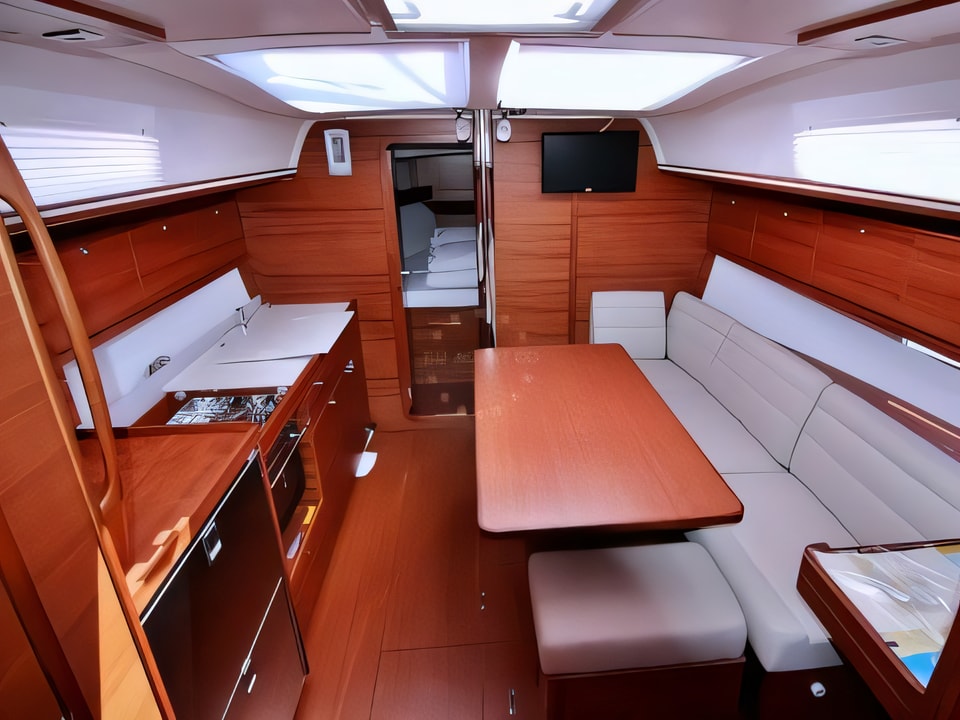 Interior of DUFOUR 382 BT sail boat with 3 cabins Croatia yacht charter