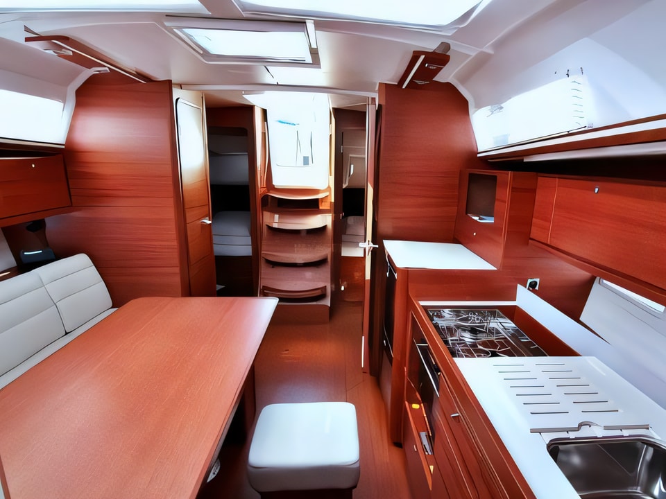 Interior of DUFOUR 382 BT sail boat with 3 cabins Croatia yacht charter
