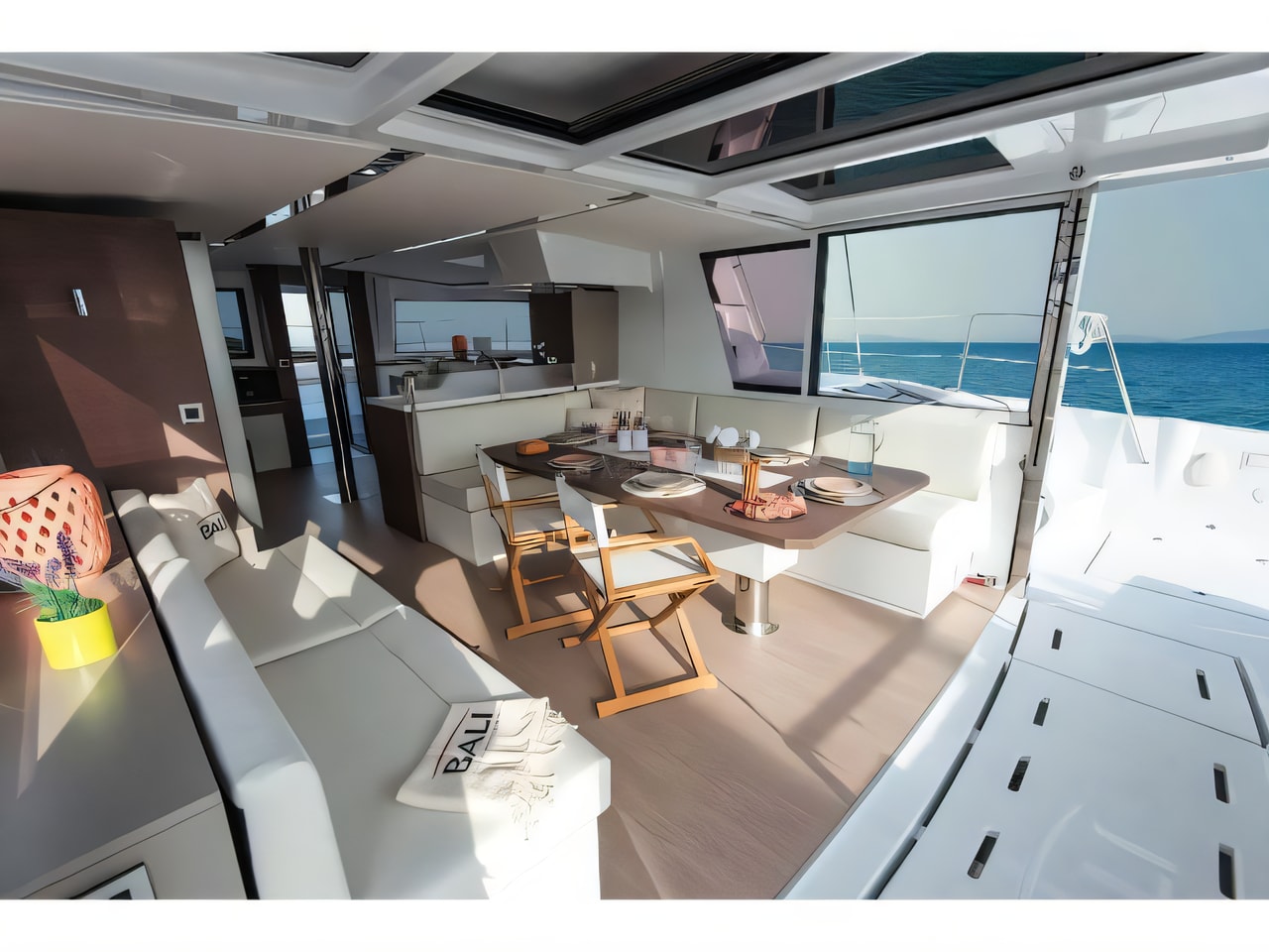 Interior of Bali 4.8 catamaran with 7 cabins Croatia yacht charter
