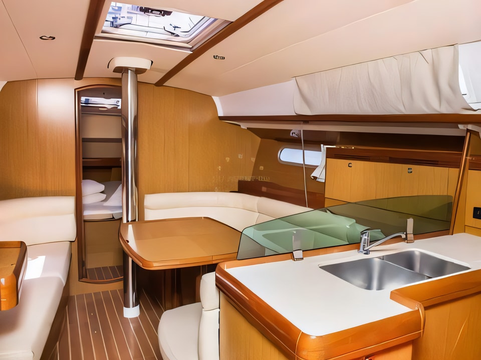 Interior of Sun Odyssey 39i sail boat with 3 cabins Croatia yacht charter