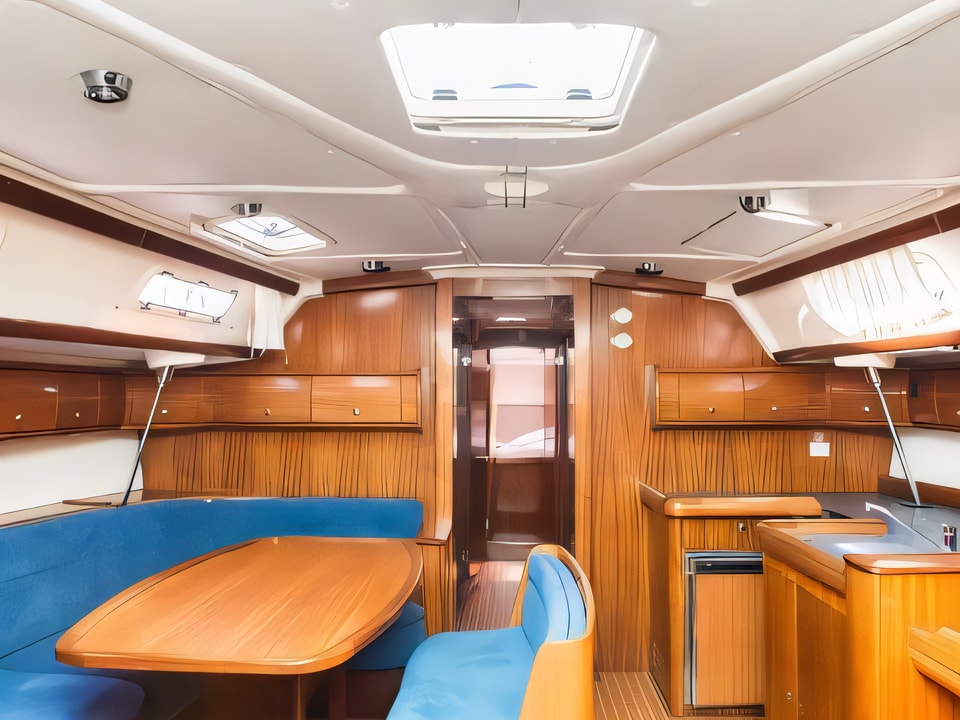 Interior of Bavaria 49 sail boat with 5 cabins Croatia yacht charter