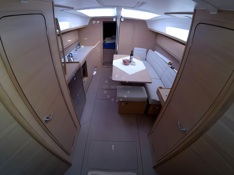 Interior of Dufour 382 GL sail boat with 3 cabins Croatia yacht charter