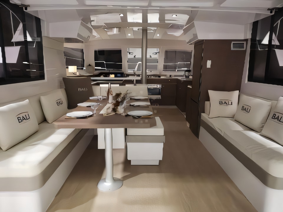 Interior of Bali Catspace catamaran with 4 cabins Croatia yacht charter