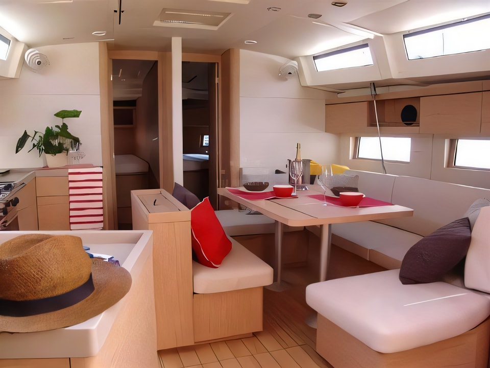 Interior of Oceanis 46.1 sail boat with 5 cabins Croatia yacht charter