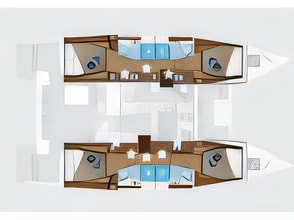 Interior of Lagoon 46 NEW catamaran with 6 cabins Croatia yacht charter