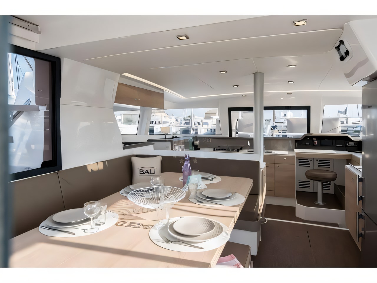 Layout of Bali 4.1 catamaran with 6 cabins Croatia yacht charter