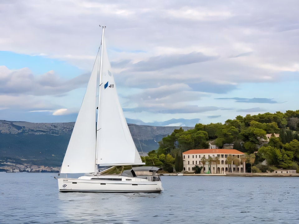 Exterior overview of Bavaria Cruiser 41 sail boat for charter from Split ACI Marina in the Split sailing area Croatia