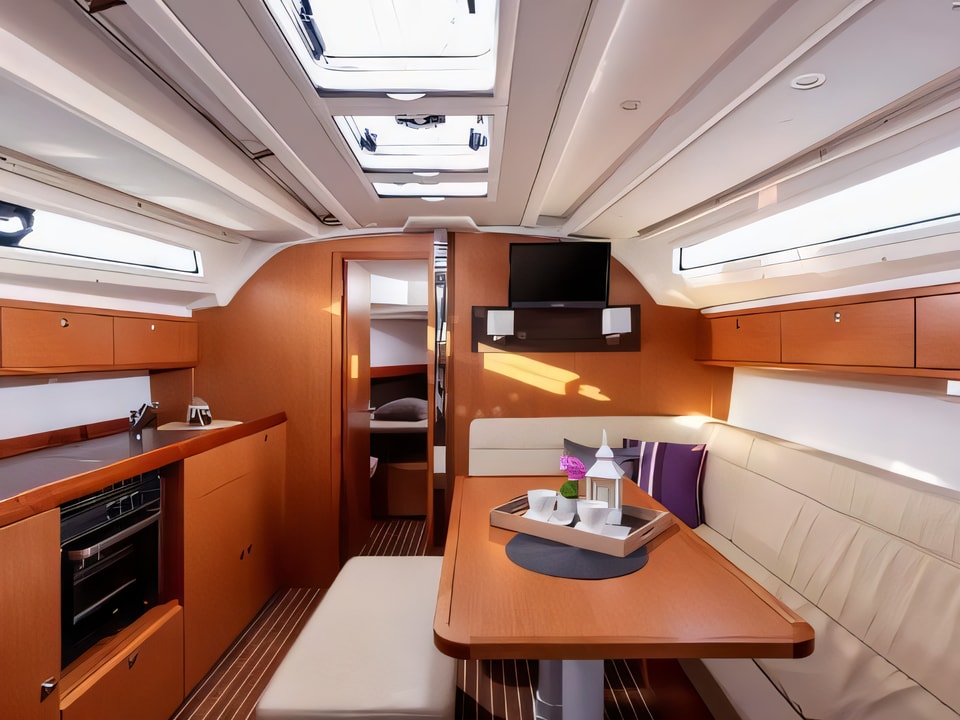 Interior of Bavaria Cruiser 41 sail boat with 3 cabins Croatia yacht charter
