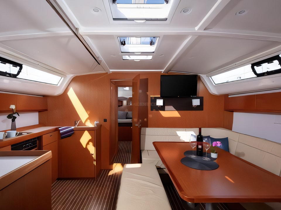 Interior of Bavaria Cruiser 51 sail boat with 5 cabins Croatia yacht charter