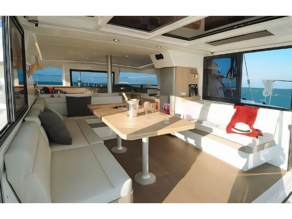Interior of Bali 4.1-3 cab.; ROLL MAINSAIL catamaran with 4 cabins Croatia yacht charter