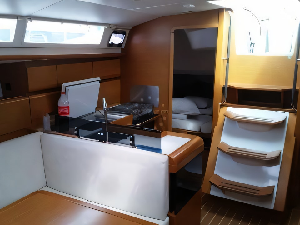 Interior of Sun Odyssey 439 sail boat with 4 cabins Croatia yacht charter
