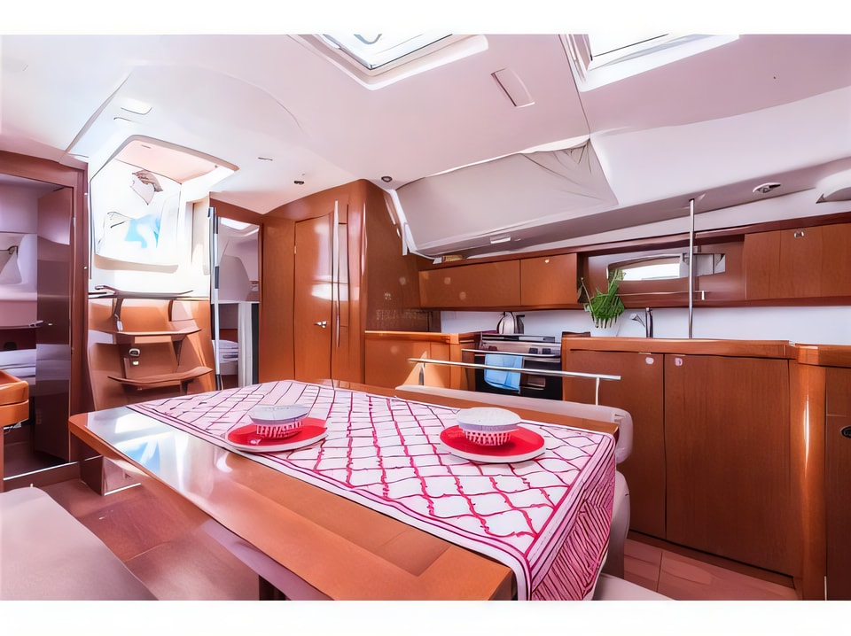 Interior of Oceanis 43 sail boat with 4 cabins Croatia yacht charter