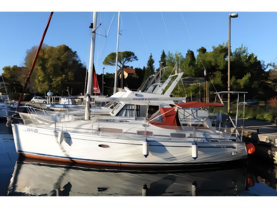 Exterior overview of Bavaria 34 Cruiser sail boat for charter from Zadar Marina in the Kornati sailing area Croatia