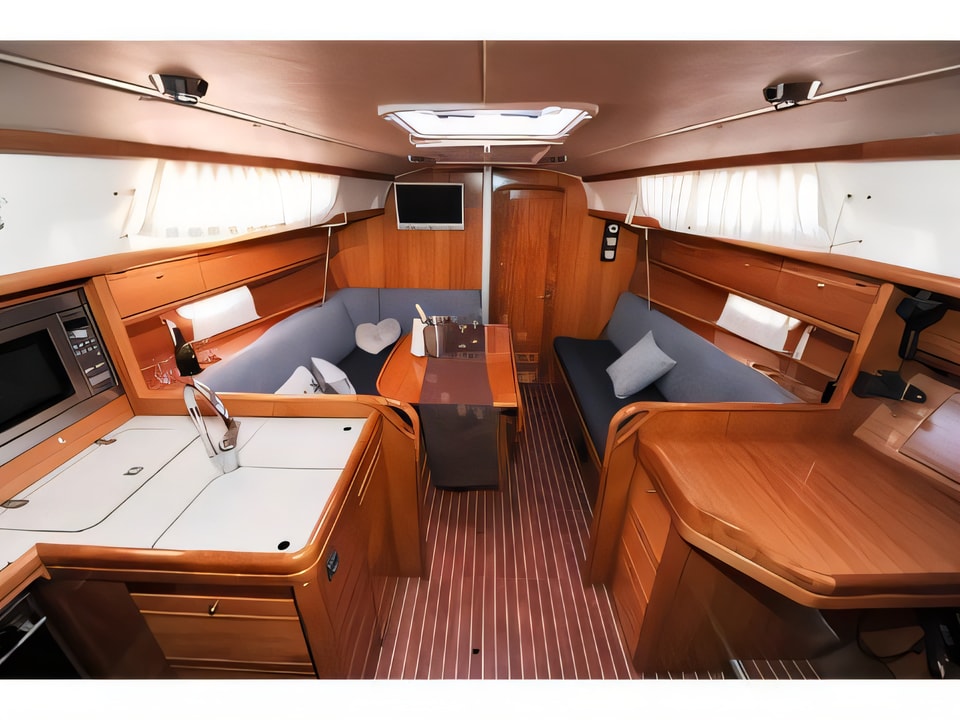 Interior of Bavaria 34 Cruiser sail boat with 2 cabins Croatia yacht charter