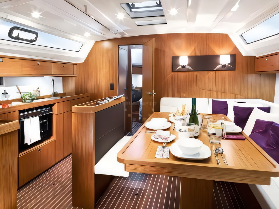 Interior of Bavaria 46 BT '19 sail boat with 4 cabins Croatia yacht charter