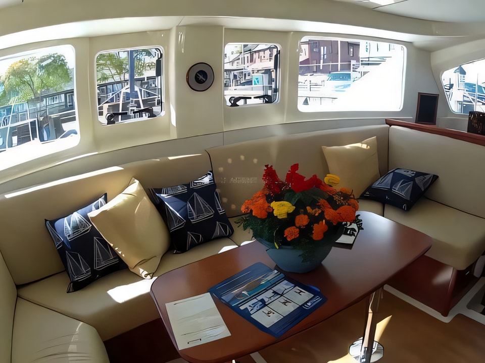 Interior of Leopard 38 catamaran with 4 cabins Croatia yacht charter