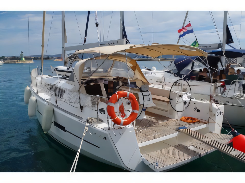 Interior of Dufour 410 GL sail boat with 3 cabins Croatia yacht charter