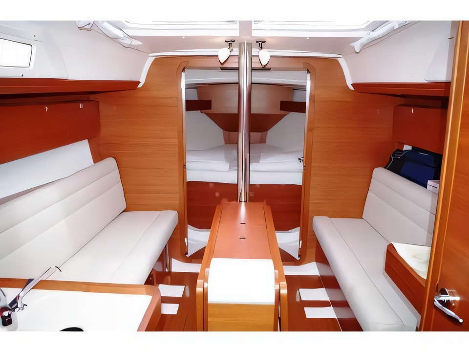 Interior of Dufour 350 GL sail boat with 3 cabins Croatia yacht charter
