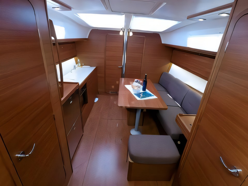 Interior of Dufour 382 GL sail boat with 3 cabins Croatia yacht charter