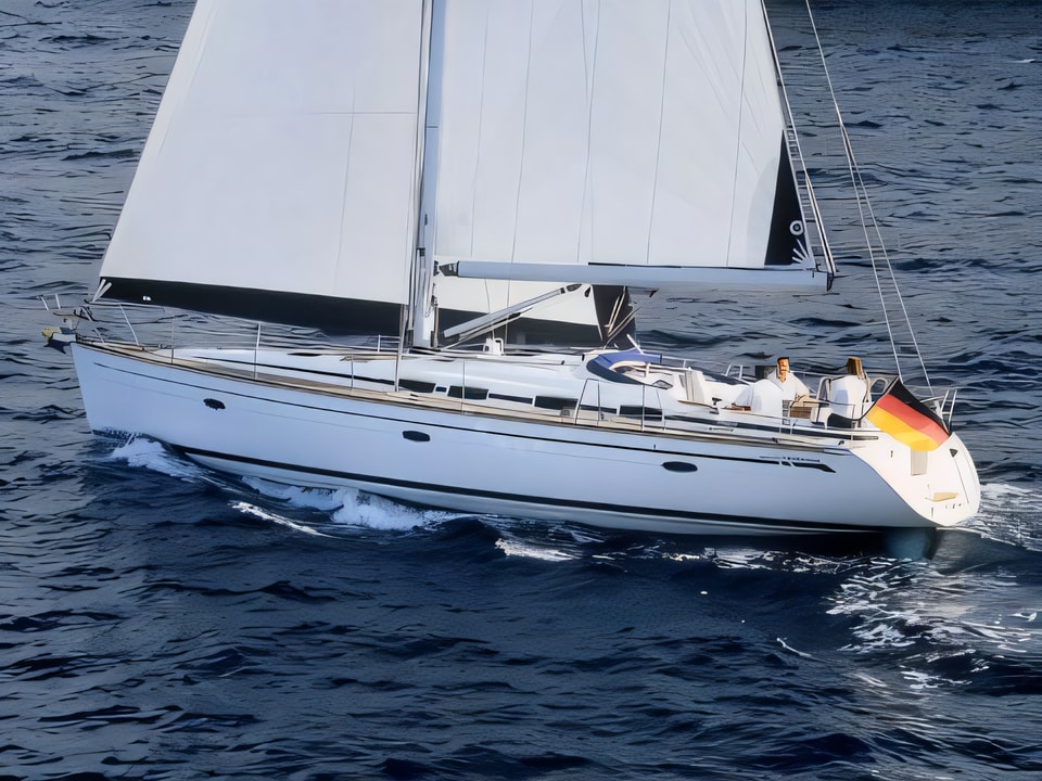 Exterior overview of Bavaria 46 Cruiser sail boat for charter from Sibenik Marina Mandalina in the Sibenik sailing area Croatia