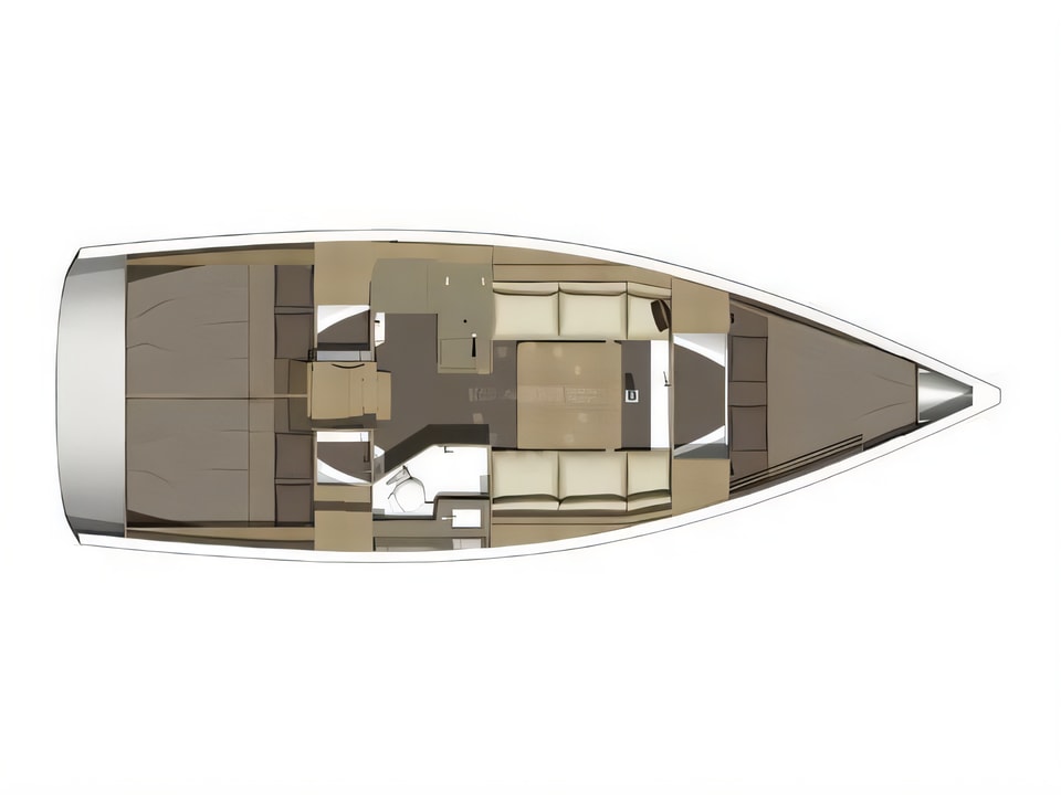 Dufour 350 GL yacht layout 3 cabins Croatia charter