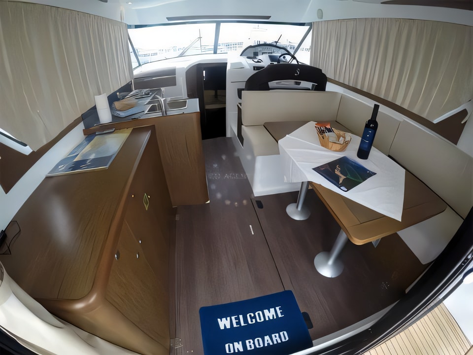 Interior of Beneteau Antares 36 motor boat with 2 cabins Croatia yacht charter