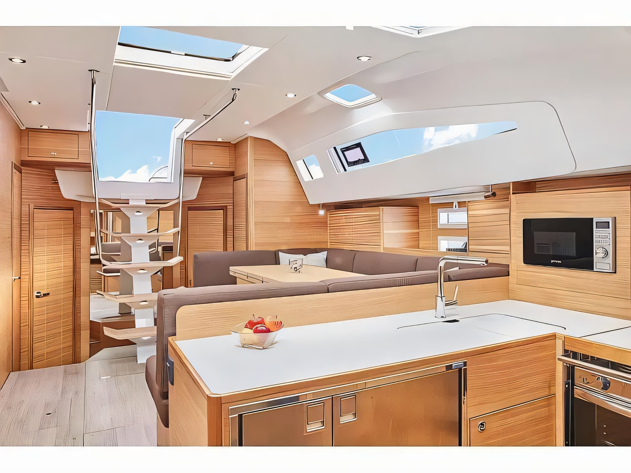 Layout of Elan Impression 50.1 sail boat with 5 cabins Croatia yacht charter