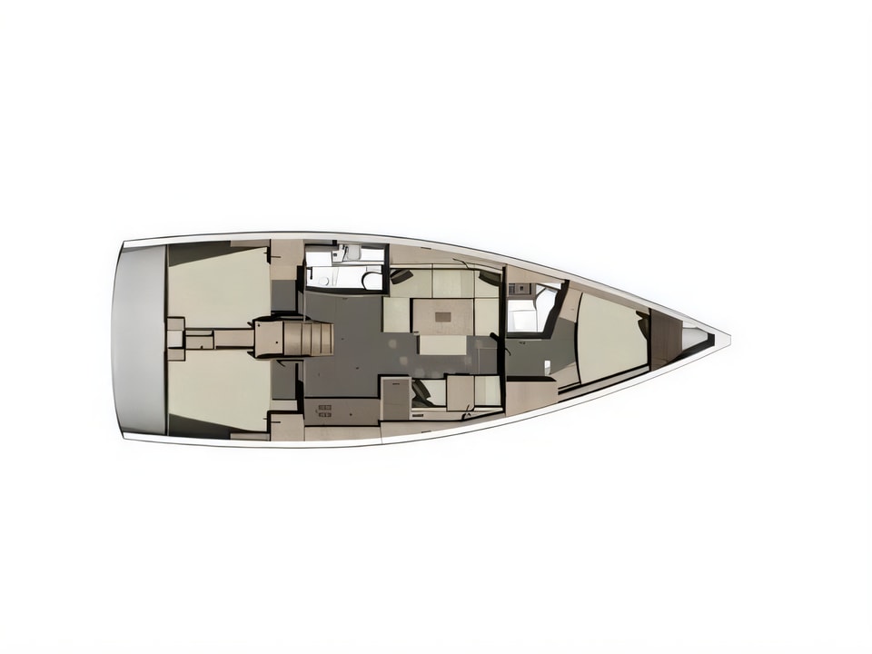Dufour 412 GL yacht layout 3 cabins Croatia charter