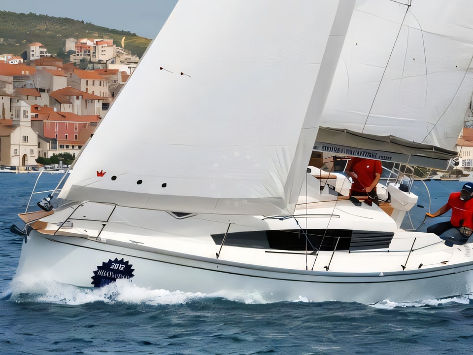 Exterior overview of Delphia 31 sail boat for charter from Sibenik Marina Mandalina in the Sibenik sailing area Croatia