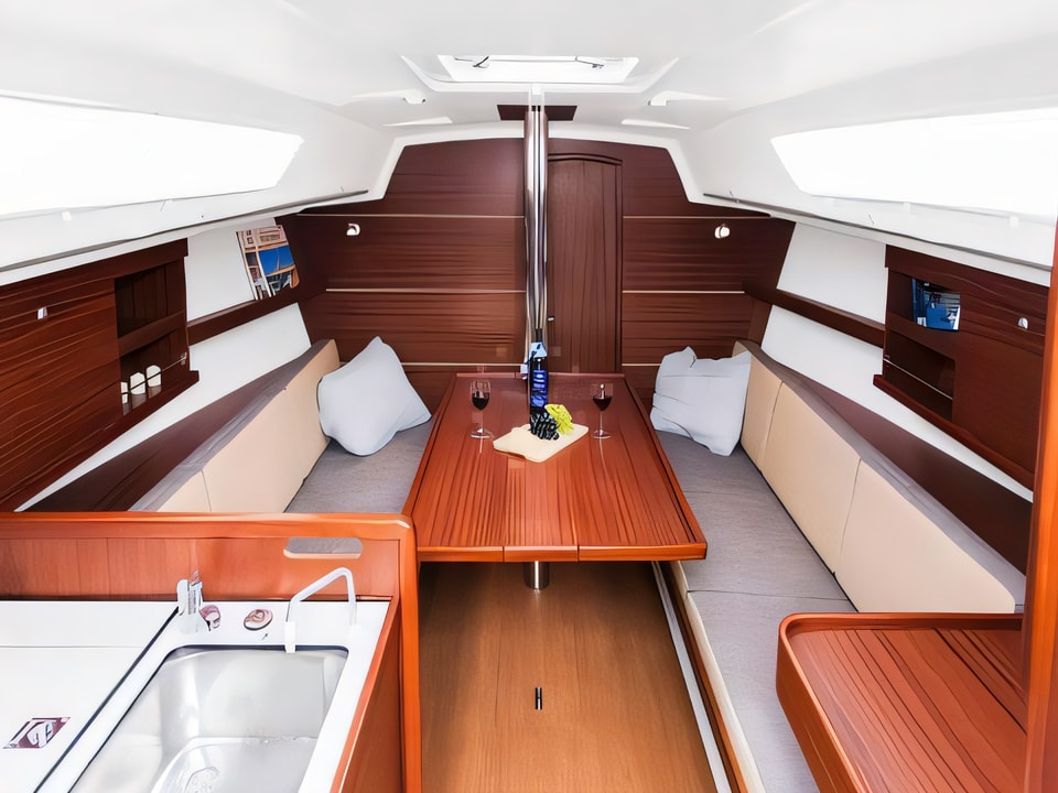 Interior of Delphia 31 sail boat with 2 cabins Croatia yacht charter