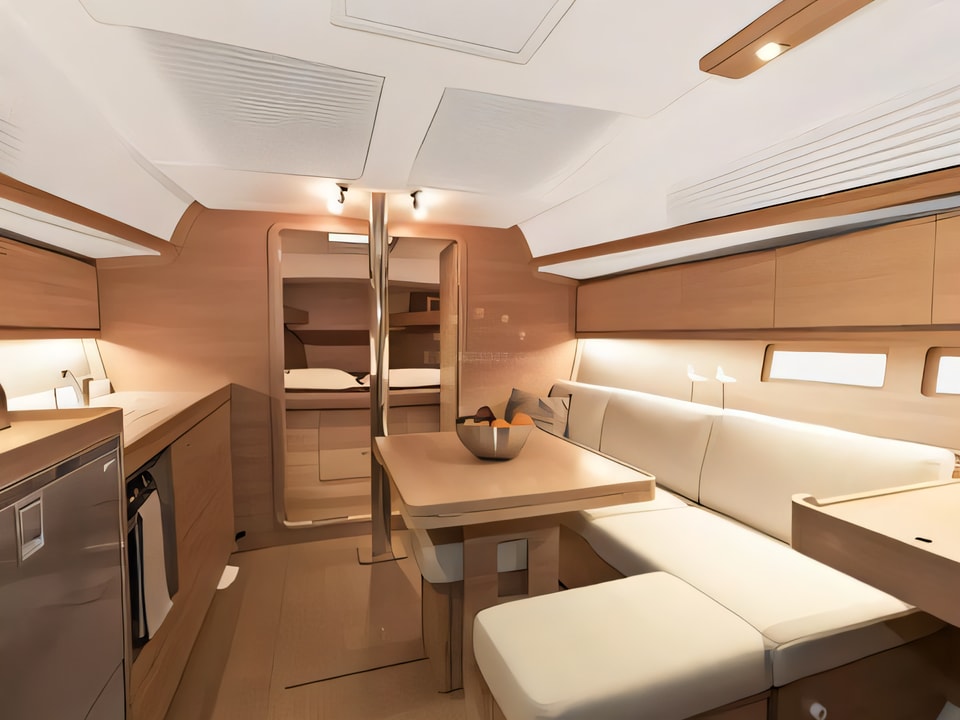 Interior of Dufour 382 GL sail boat with 3 cabins Croatia yacht charter
