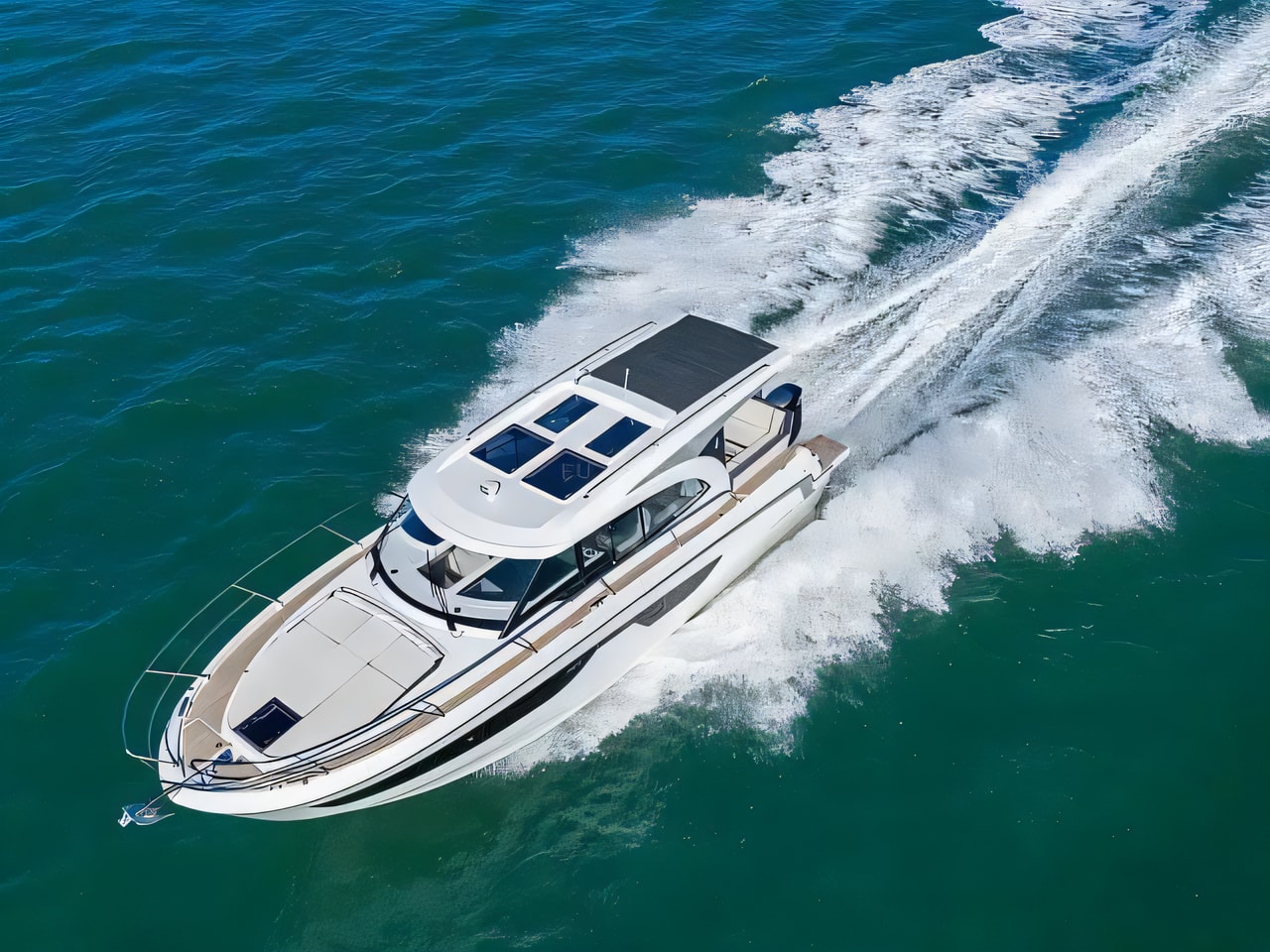 Exterior overview of Antares 11 OB motor boat for charter from Biograd Kornati in the Zadar sailing area Croatia