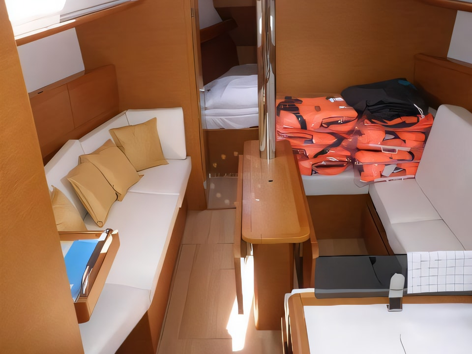 Interior of Sun Odyssey 379 Performance sail boat with 3 cabins Croatia yacht charter