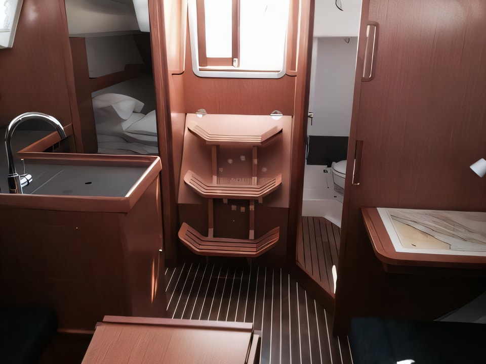Interior of Bavaria 33 Cruiser sail boat with 2 cabins Croatia yacht charter