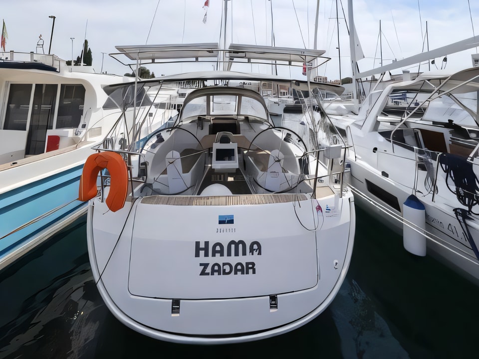 Exterior overview of Bavaria Cruiser 37 sail boat for charter from Zadar Marina Zadar in the Zadar sailing area Croatia