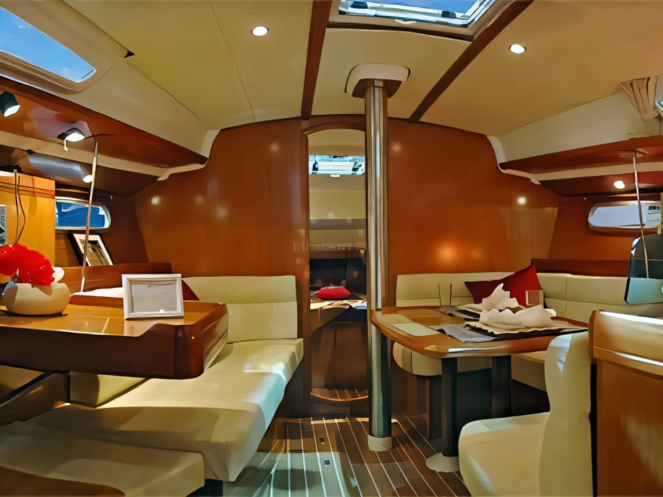 Interior of Sun Odyssey 39i sail boat with 3 cabins Croatia yacht charter