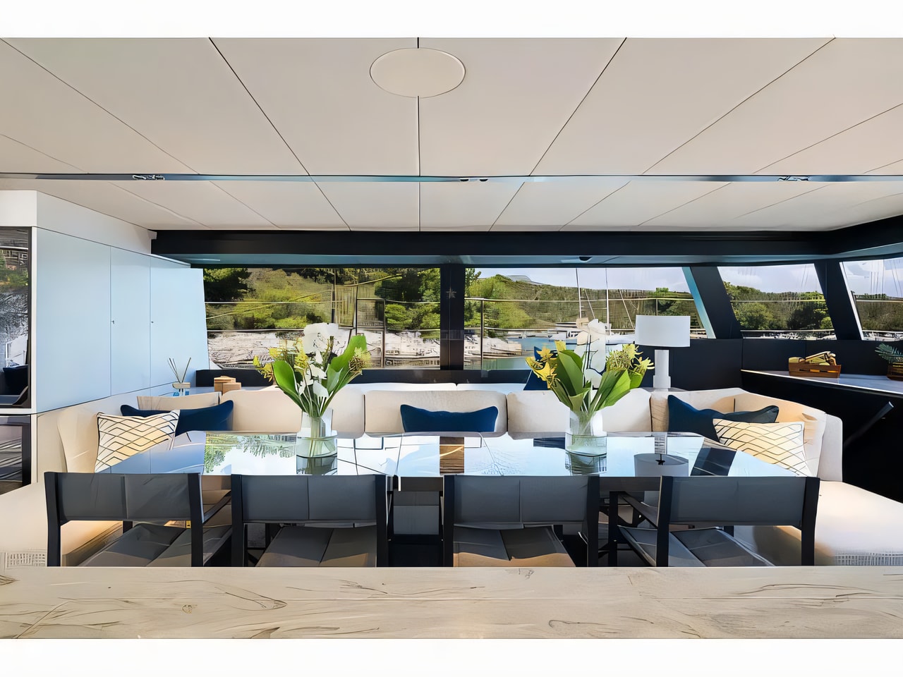 Layout of Sunreef 70 Eco catamaran with 5 cabins Croatia yacht charter