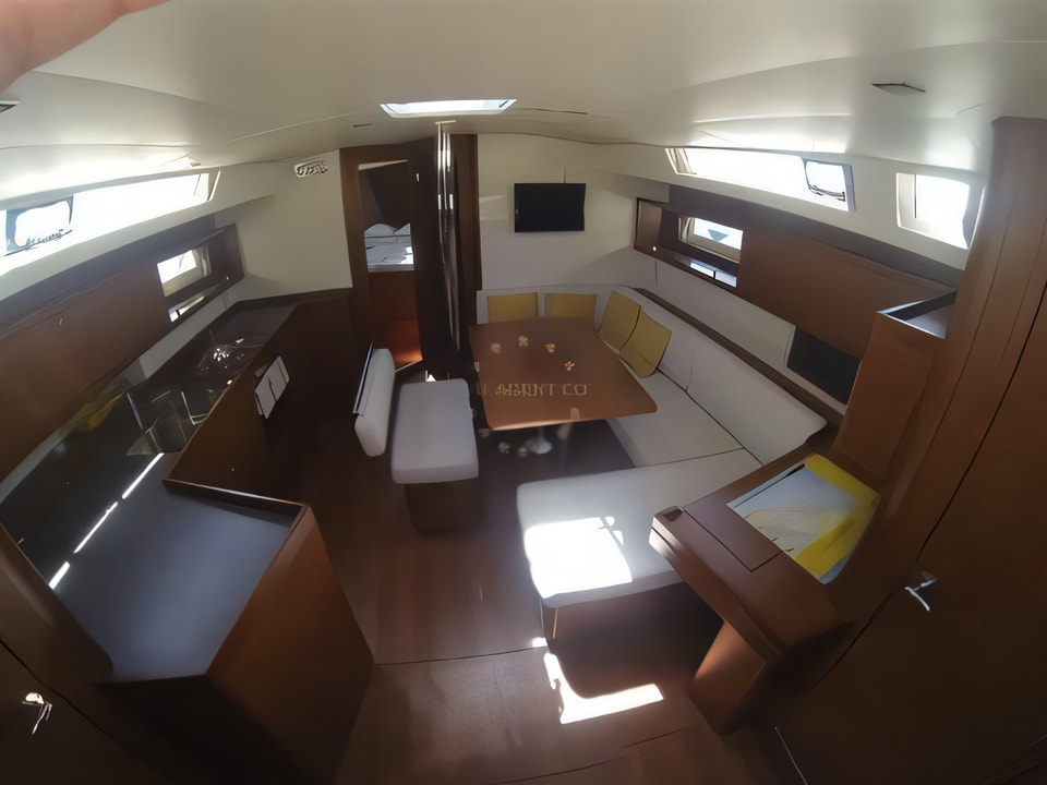 Interior of Oceanis 45 sail boat with 4 cabins Croatia yacht charter