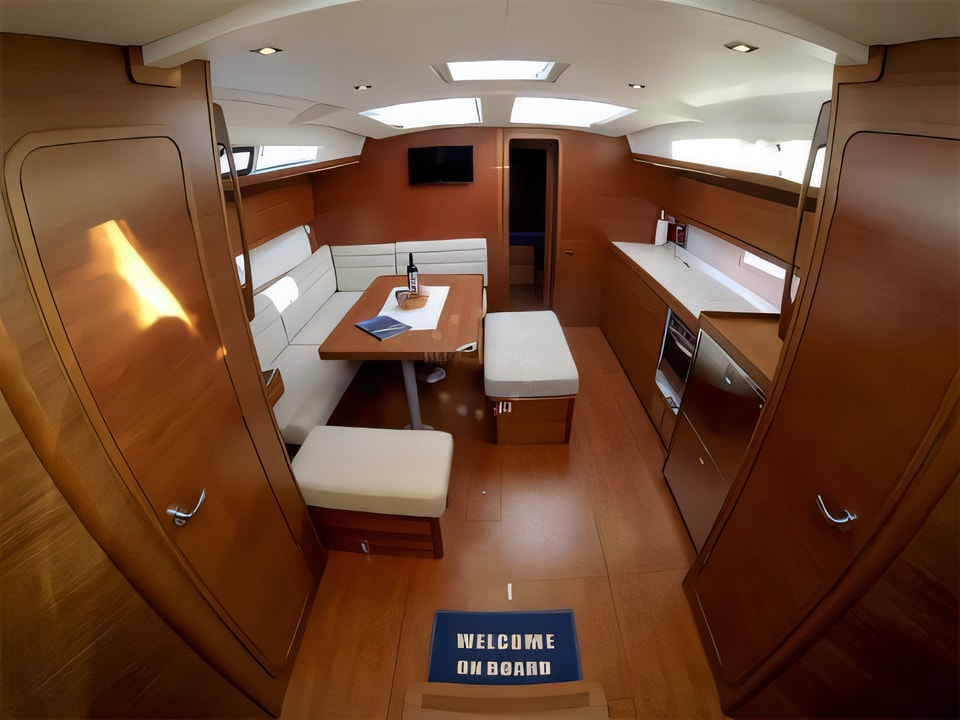 Interior of Dufour 460 4 cab sail boat with 4 cabins Croatia yacht charter