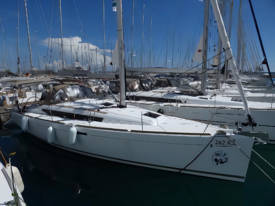 Exterior overview of Sun Odyssey 389 sail boat for charter from Kastela Gomilica Marina in the Sibenik sailing area Croatia
